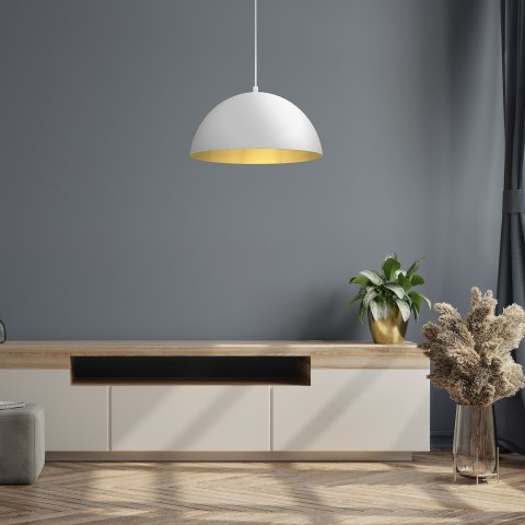 Lampa wisząca Beta 1xE27 35cm Biały/Złoty