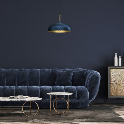 Lampa wisząca LINCOLN BLUE/GOLD 1xE27 35cm