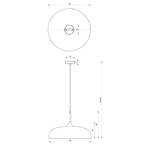 Lampa wisząca LINCOLN BLUE/GOLD 1xE27 35cm