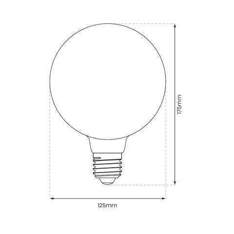 Żarówka Filamentowa LED 6W G125 E27 2700K Amber Żarówka Filamentowa LED 6W G125 E27 2700K Amber