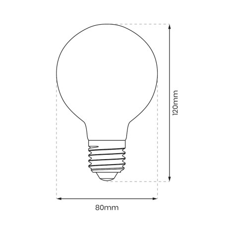 Żarówka Filamentowa LED 6W G80 E27 2700K Amber Żarówka Filamentowa LED 6W G80 E27 2700K Amber