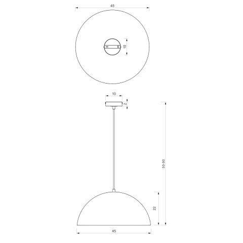 Lampa wisząca BETA BLACK/WHITE 1xE27 45cm