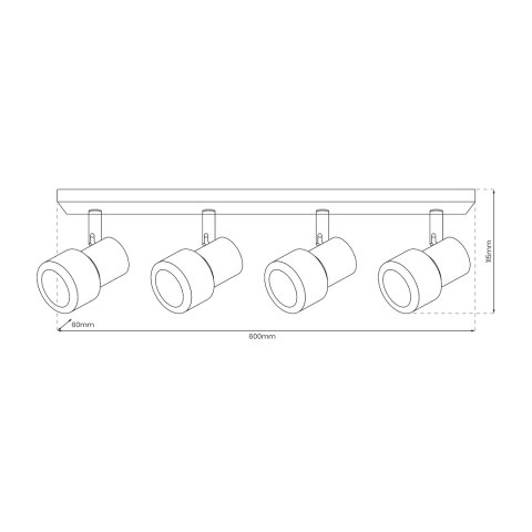 Lampa Sufitowa Cino 4xGU10 Czarny + Chrom Lampa Sufitowa Cino 4xGU10 Czarny + Chrom