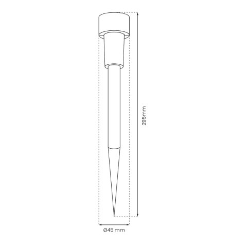Lampa Solarna Patyk Czarny 4,5x4,5x29,5