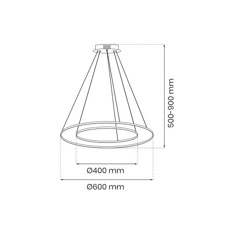 Lampa wisząca HOOP GOLD 51W LED