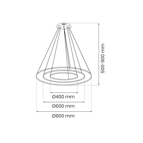 Lampa wisząca HOOP GOLD 93W LED