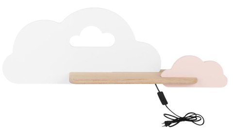 CLOUD LAMPA KINKIET ŚCIENNY 5W LED IQ KIDS Z PRZEWODEM Z WŁ. I WTYCZKĄ BIAŁY+RÓŻOWY CLOUD LAMPA KINKIET ŚCIENNY 5W LED IQ KIDS Z PRZEWODEM Z WŁ. I WTYCZKĄ BIAŁY+RÓŻOWY