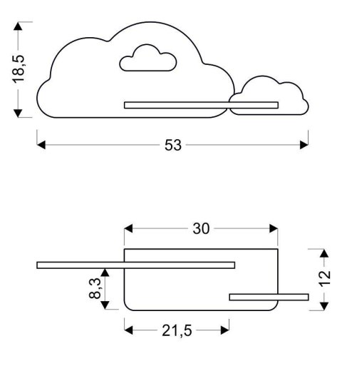 CLOUD LAMPA KINKIET ŚCIENNY 5W LED IQ KIDS Z PRZEWODEM Z WŁ. I WTYCZKĄ BIAŁY+RÓŻOWY CLOUD LAMPA KINKIET ŚCIENNY 5W LED IQ KIDS Z PRZEWODEM Z WŁ. I WTYCZKĄ BIAŁY+RÓŻOWY