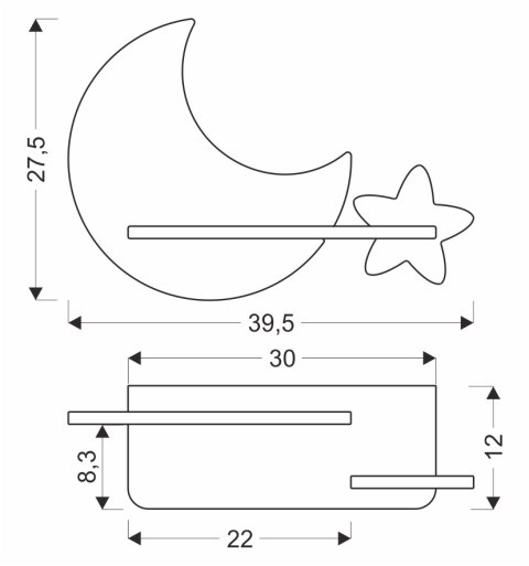MOON LAMPA KINKIET ŚCIENNY 5W LED IQ KIDS Z PRZEWODEM Z WŁ. I WTYCZKĄ SZARY+ZŁOTY MOON LAMPA KINKIET ŚCIENNY 5W LED IQ KIDS Z PRZEWODEM Z WŁ. I WTYCZKĄ SZARY+ZŁOTY