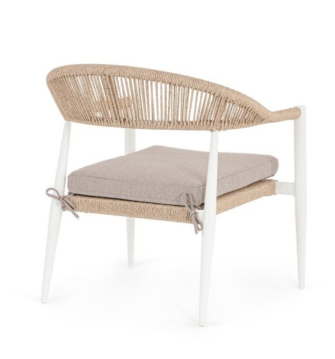 BIZZOTTO krzesło ogrodowe JANDIA białe / beżowe