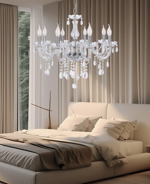 Cristallo lampa wisząca chromowy 8x40W E14 transparentny Cristallo lampa wisząca chromowy 8x40W E14 transparentny