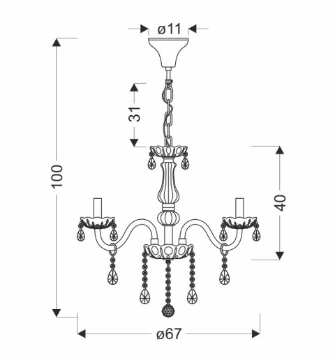 Cristallo lampa wisząca chromowy 8x40W E14 transparentny Cristallo lampa wisząca chromowy 8x40W E14 transparentny