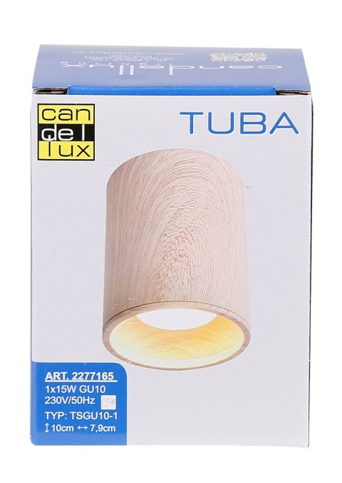 TUBA LAMPA SUFITOWA 1X15W GU10 7,9/10 DREWNIANY