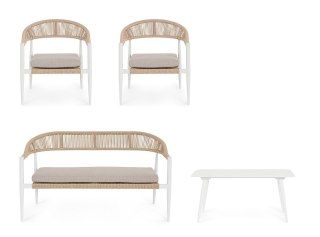 BIZZOTTO zestaw ogrodowy JANDIA biały / beż