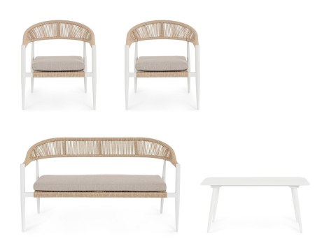 BIZZOTTO zestaw ogrodowy JANDIA biały / beż