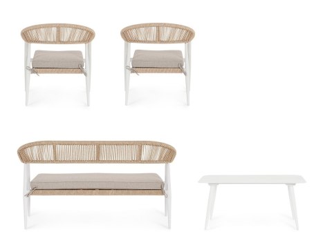 BIZZOTTO zestaw ogrodowy JANDIA biały / beż