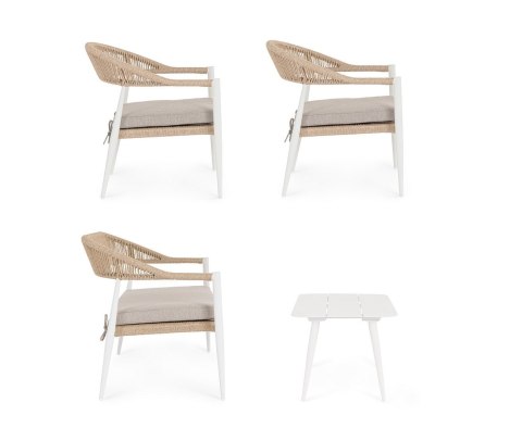 BIZZOTTO zestaw ogrodowy JANDIA biały / beż