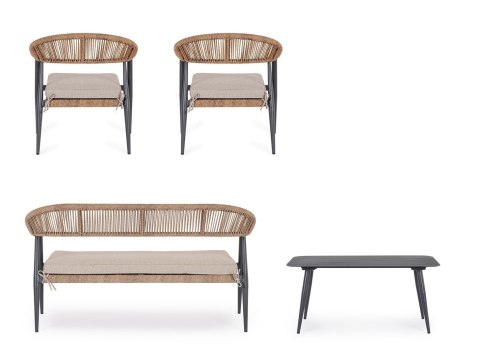 BIZZOTTO zestaw ogrodowy JANDIA szary / beż