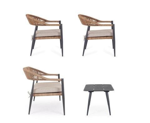 BIZZOTTO zestaw ogrodowy JANDIA szary / beż