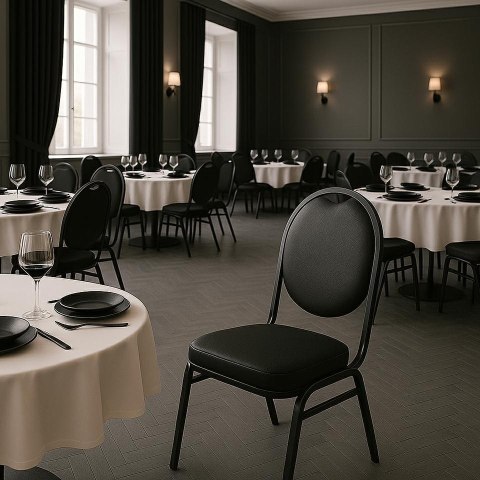 Krzesło bankietowe / konferencyjne HEBE czarne