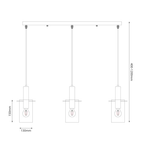 Lampa wisząca Arcadia Black 3xE27 Lampa wisząca Arcadia Black 3xE27