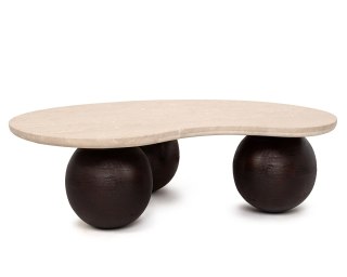 MaMaison stolik kawowy ORGANIC trawertyn / drewno