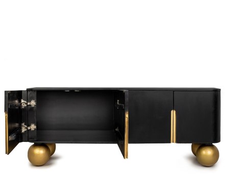 MaMaison szafka RTV ORGANIC czarna / złota / drewno