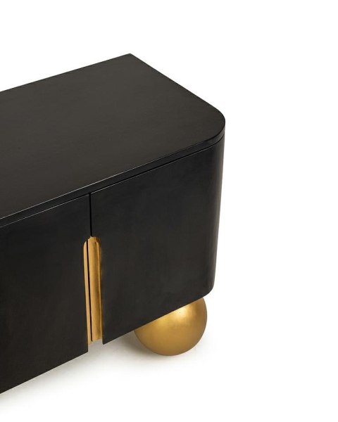 MaMaison szafka RTV ORGANIC czarna / złota / drewno