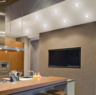 SSP-23 CH/TR+WH 8W LED 230V RING LED BIAŁY oczko sufitowe lampa sufitowA STAŁA OKRĄGŁA SZKŁO TRANSPARENTNE