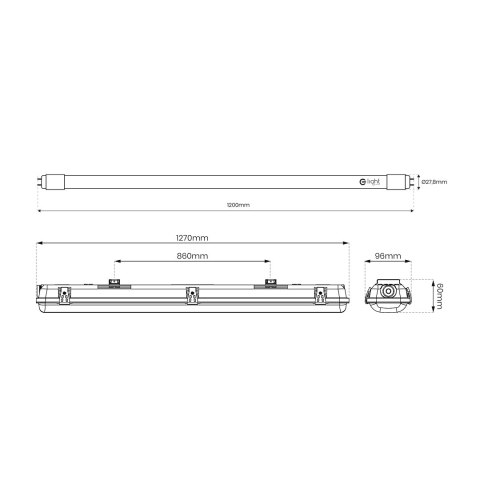 ZESTAW OPRAWA HERMETYCZNA 2x120cm POD ŚWIETLÓWKĘ LED + 2x ŚWIETLÓWKI LED 18W 120CM 3000K ZESTAW OPRAWA HERMETYCZNA 2x120cm POD ŚWIETLÓWKĘ LED + 2x ŚWIETLÓWKI LED 18W 120CM 3000K
