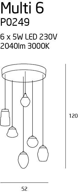 MAXLIGHT P0249 LAMPA WISZĄCA MULTI 6 MAXLIGHT P0249 LAMPA WISZĄCA MULTI 6