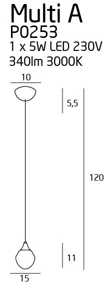 MAXLIGHT P0253 LAMPA WISZĄCA MULTI A
