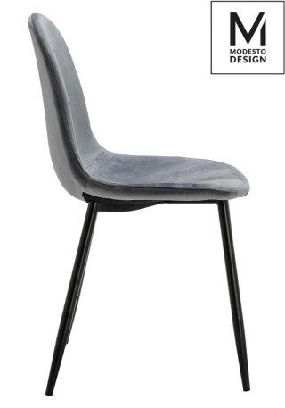 MODESTO krzesło LUCY szare - welur, metal