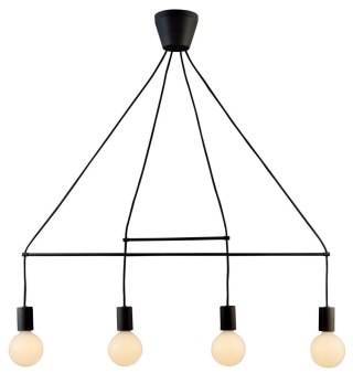 ALTO LAMPA WISZĄCA 4X40W E27 CZARNY MATOWY