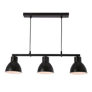 Lampa wisząca INEZZ 3x60W E27 czarna, nowoczesna oprawa sufitowa z trzema kloszami do salonu, jadalni lub kuchni, styl loft i in
