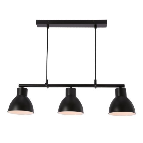 Lampa wisząca INEZZ 3x60W E27 czarna, nowoczesna oprawa sufitowa z trzema kloszami do salonu, jadalni lub kuchni, styl loft i in