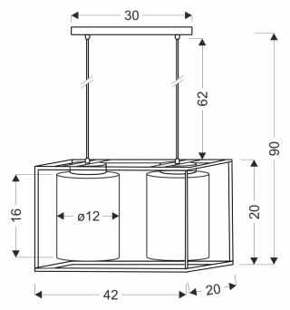 Lampa wisząca LURI 2x40W E27 czarna ze złotymi kloszami, nowoczesna oprawa sufitowa do salonu i kuchni, loftowy styl, elegancki 
