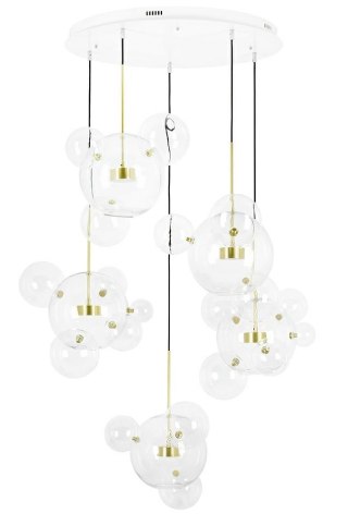 MOOSEE Lampa wisząca CAPRI DISC 5 złota - 300 LED, aluminium, szkło