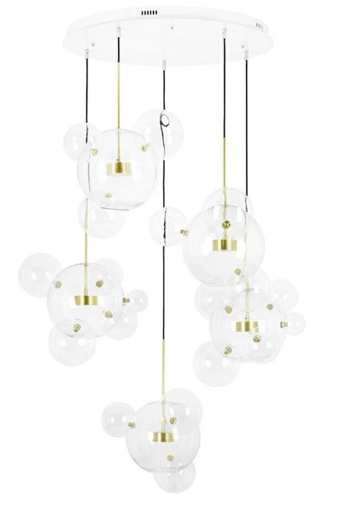 MOOSEE Lampa wisząca CAPRI DISC 5 złota - 300 LED, aluminium, szkło