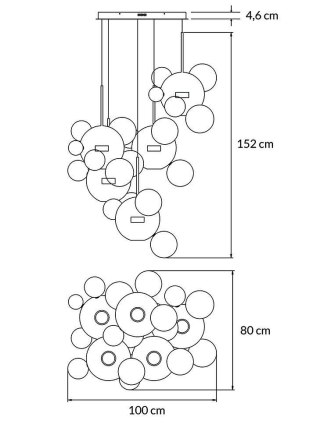 MOOSEE Lampa wisząca CAPRI DISC 5 złota - 300 LED, aluminium, szkło