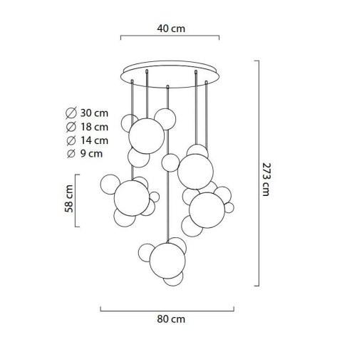 MOOSEE Lampa wisząca CAPRI DISC 5 złota - 300 LED, aluminium, szkło