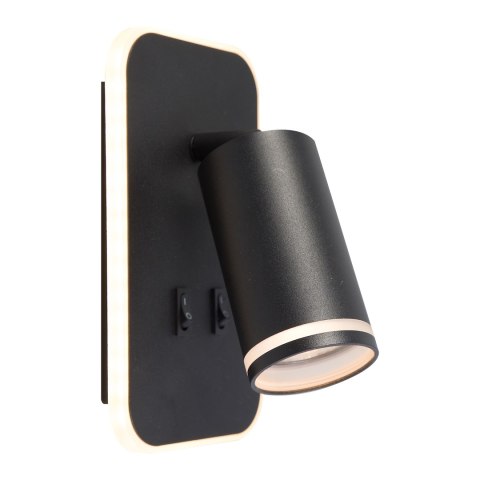 Oprawa Pipe Ring Kinkiet Czarny 1xGU10 + LED 6W