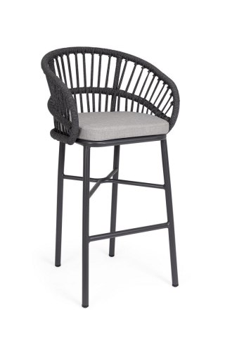 BIZZOTTO krzesło barowe ogrodowe ODIVELAS czarne