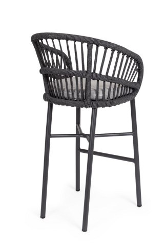 BIZZOTTO krzesło barowe ogrodowe ODIVELAS czarne