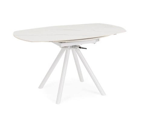 BIZZOTTO stół ogrodowy RAUNI 87-135 biały / rozkładany