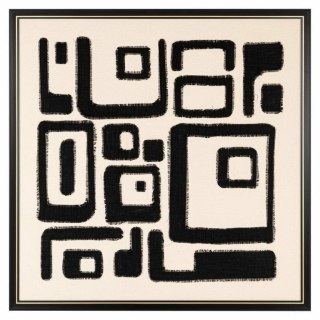 RICHMOND obraz SHANITA 105x105 cm biało-czarny