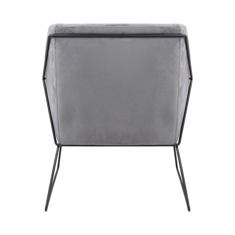 Fotel EMMA VELVET ciemny szary welur - podstawa czarna