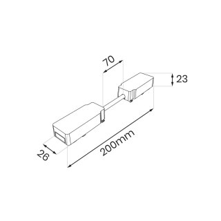 Slim Magnetic Track Biały Łącznik Podwójny z Kablem krótkim