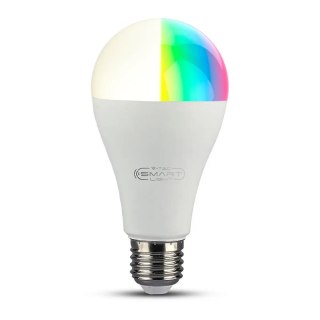 Żarówka LED SMART WiFi V-TAC 14W E27 A65 Amazon Alexa Google Home VT-5142 RGB+2700K-6500K 1400lm