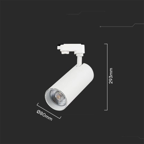 Oprawa Szynosystem 3F V-TAC 40W LED 35st CCT CRI90+ Biała VT-47050 2700K-4000K-6000K 3150lm